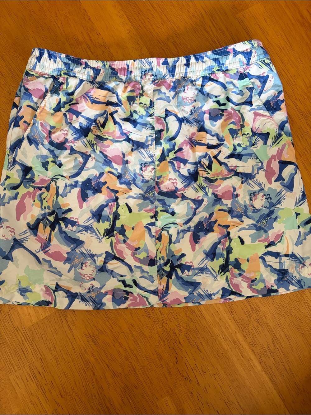 Girls Abstract Floral Print Elastic-Waist skort